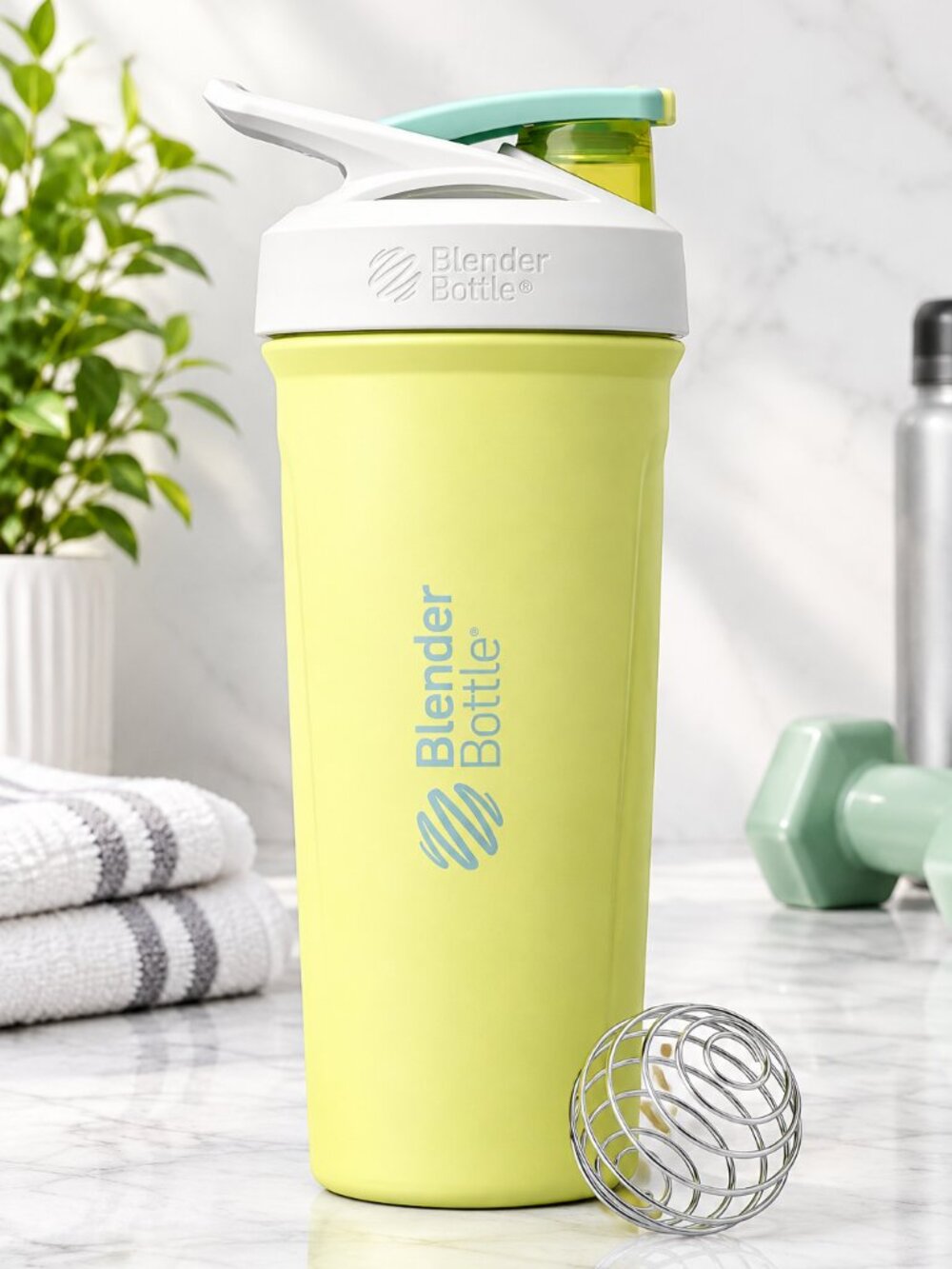 BlenderBottle Sport Flip Stainless Steel Shaker Bottle 24oz Electric Garden